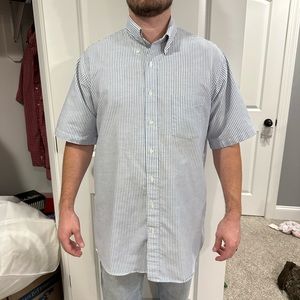 Size XL Tall Blue & White Striped Button Up Shirt